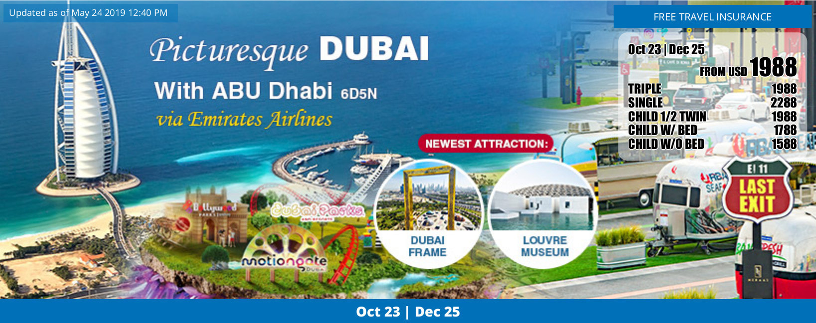 Dubai 6 days tour 2019 Dec 25 flyer, click for detailed itinerary jpg file