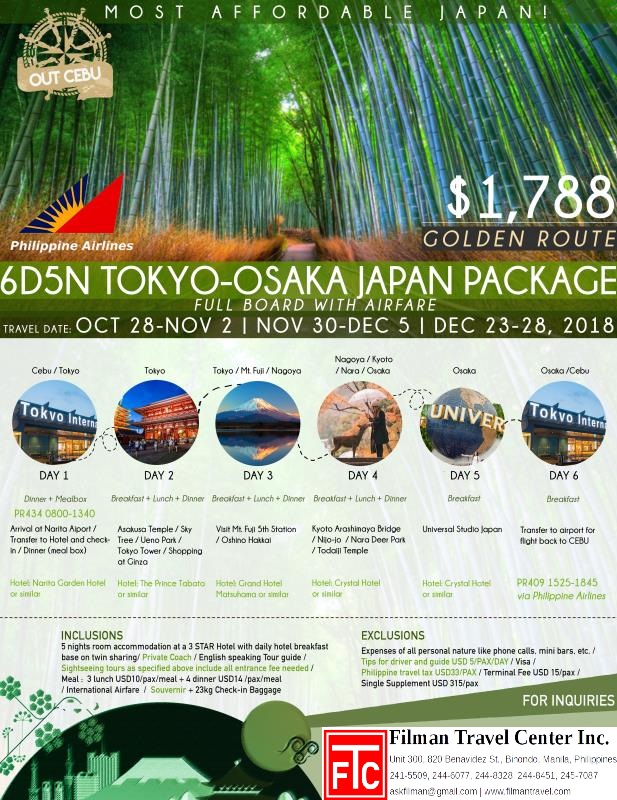 japan tour package from cebu