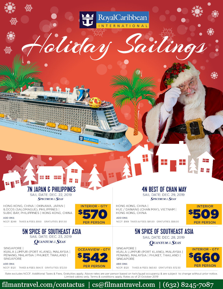 Asia 2019 Holiday Sailings Royal Caribbean aboard spectrum and quantum of the seas flyer